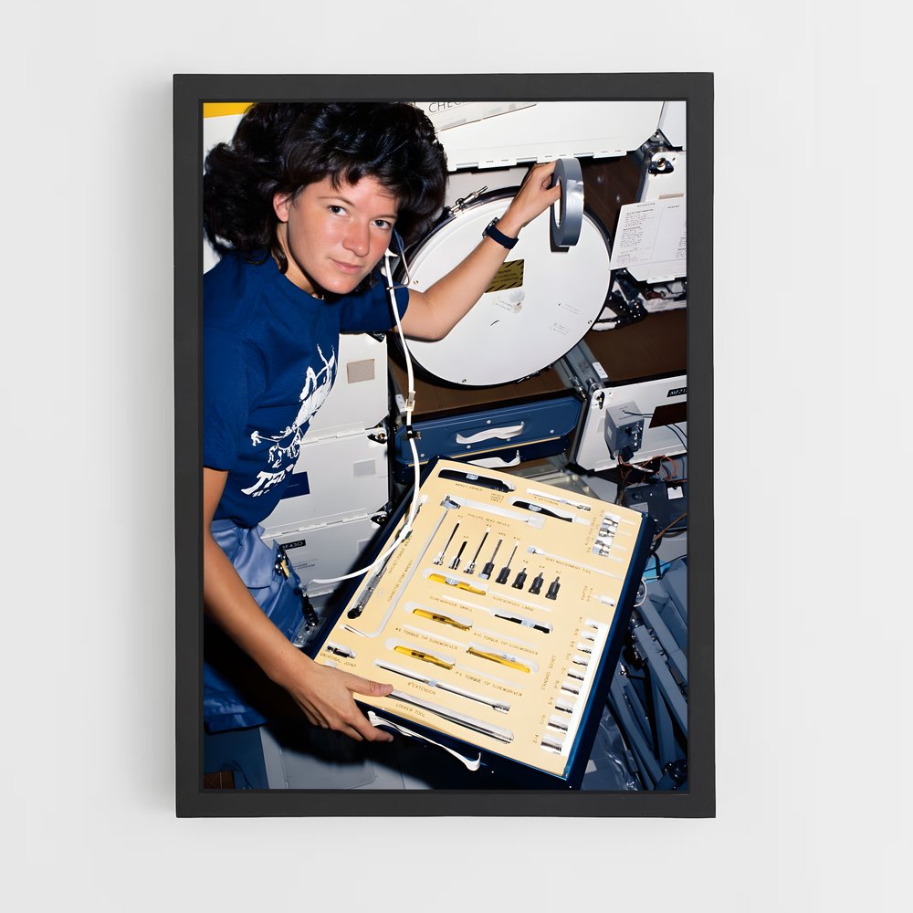 Poster Sally en Bleu – affiche Astronautes (vue 2)